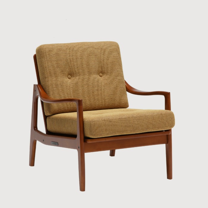 가리모쿠60_프레임 체어,1인 소파(Frame chair,1 seater)_mustard yellow / walnut